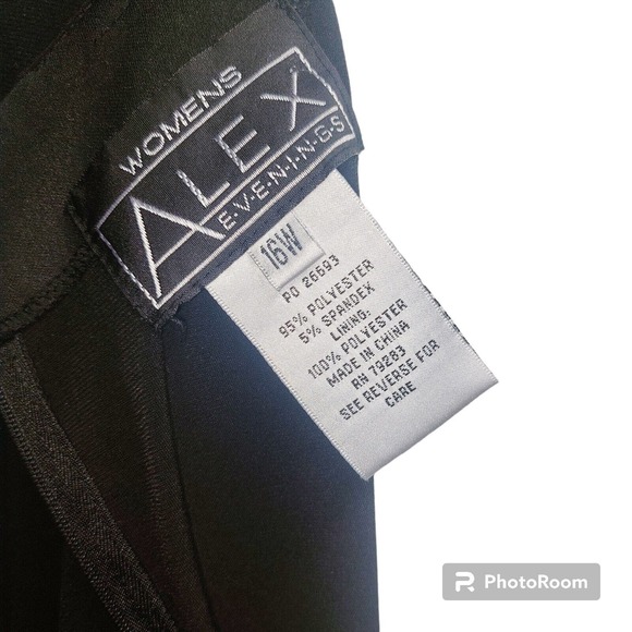 Alex Evenings Black Jersey Blouson Dress Black Rhinestone Embellishment … - Picture 5 of 7